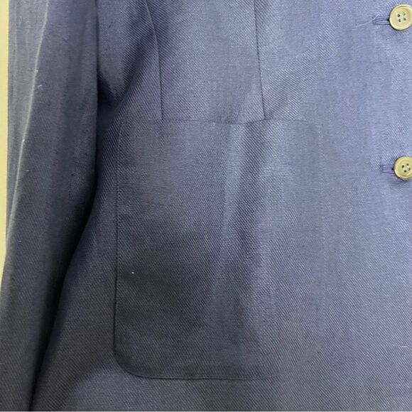 Vintage NEW Talbots Slate Blue 100% Irish Linen 5 Button Blazer Size 10 - Picture 8 of 9